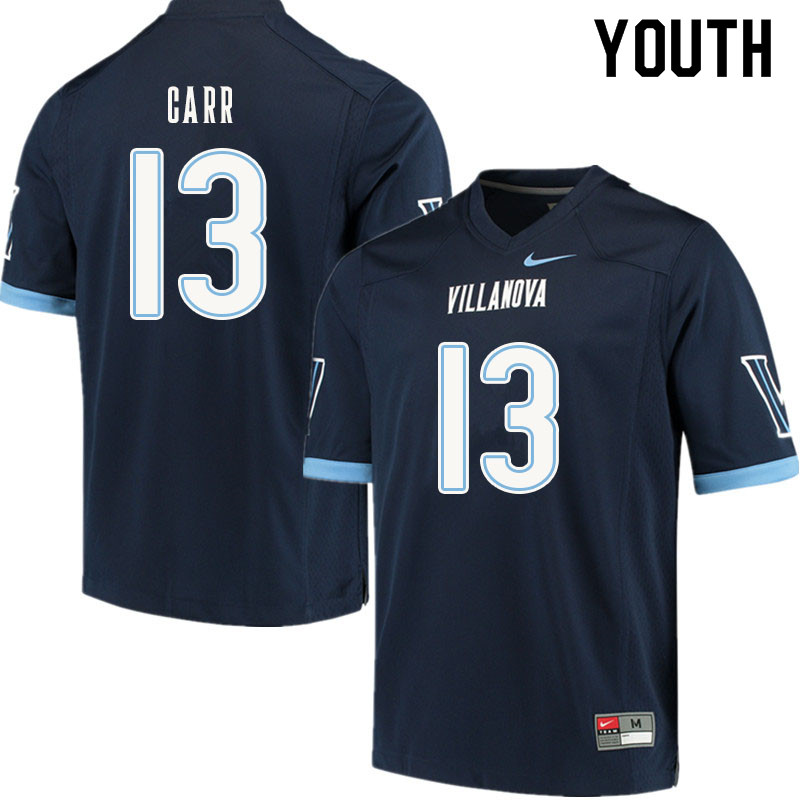 Youth #13 Ethan Carr Villanova Wildcats College Football Jerseys Sale-Navy